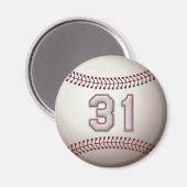 Spielernummer 31 - Coole Baseball-Sticks Magnet (Vorderseite/Rückseite)