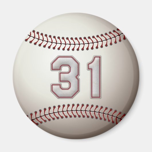 Spielernummer 31 - Coole Baseball-Sticks Magnet (Vorne)