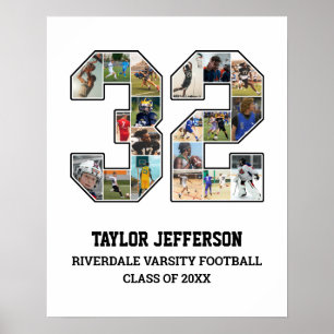 Spielernummer 32 Foto Collage des Senior Sports Te Poster