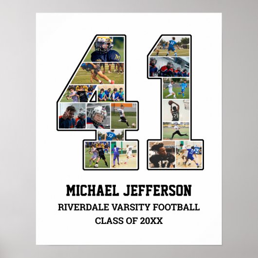 Spielernummer 41 FotoCollage des Senior Sports Tea Poster (Vorne)