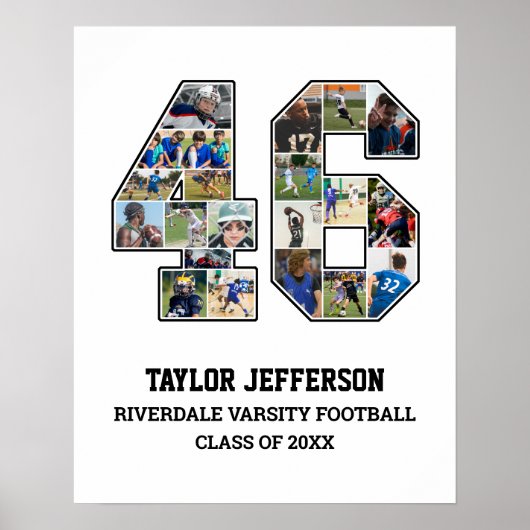 Spielernummer 46 FotoCollage des Senior Sports Tea Poster (Vorne)