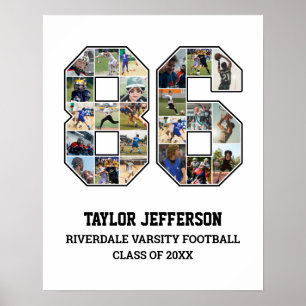 Spielernummer 86 Foto Collage des Senior Sports Te Poster