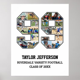 Spielernummer 99 Foto Collage des Senior Sports Te Poster