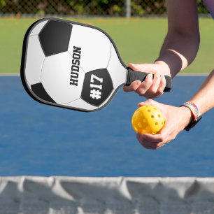 Spielernummer und Name des Fußballfans Pickleball Schläger