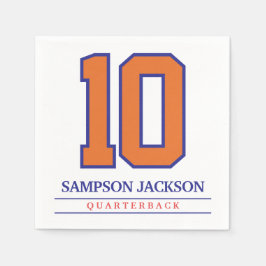 Spielernummer und Name Serviette