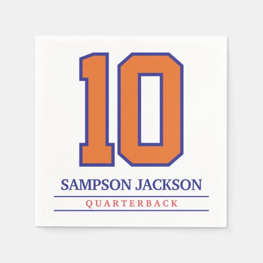 Spielernummer und Name Serviette (Vorderseite)