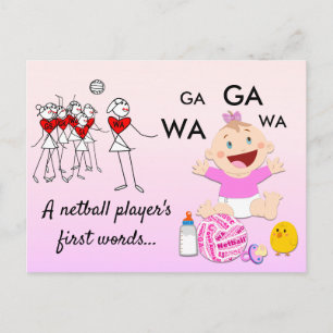 Spielerpositionen als lustiges Netball-Zitat Postkarte