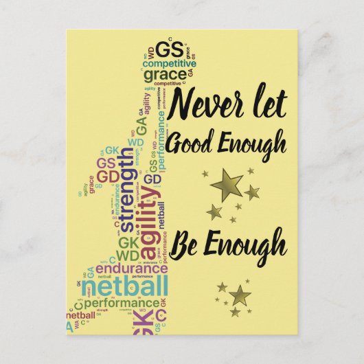 Spielerpositionen und Motivierend Netball-Angebot Postkarte (Vorderseite)