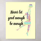 Spielerpositionen und Motivierend Netball-Zitat Poster (Vorne)