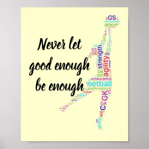 Spielerpositionen und Motivierend Netball-Zitat Poster