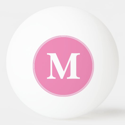 Spielertrainer Monogram Girly Pink Tischtennis Bie Tischtennisball (Vorderseite)
