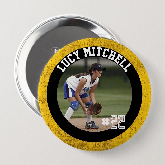 Spieletaste von Softball Player für Teamgeist Button (Vorne & Hinten)