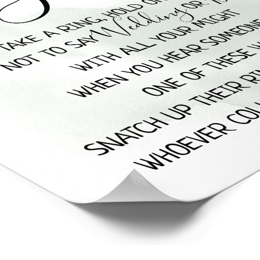 Spielezeichen Eukalyptus-Grün mit Ring Poster (Ecke)