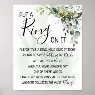 Spielezeichen Eukalyptus-Grün mit Ring Poster