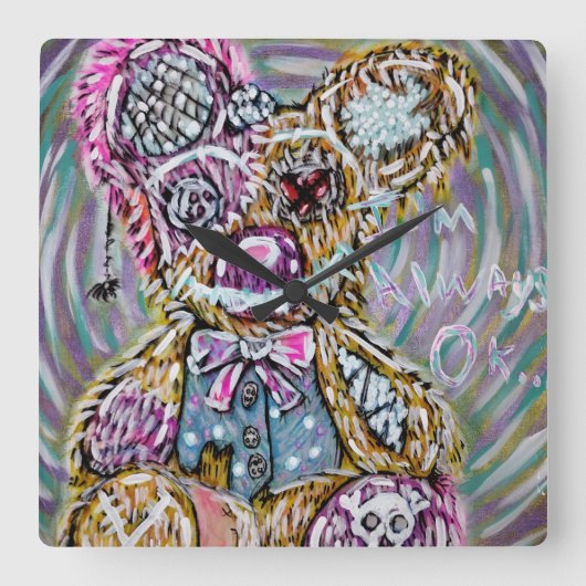 Spielezimmer-Uhr Quadratische Wanduhr (Vorderseite)