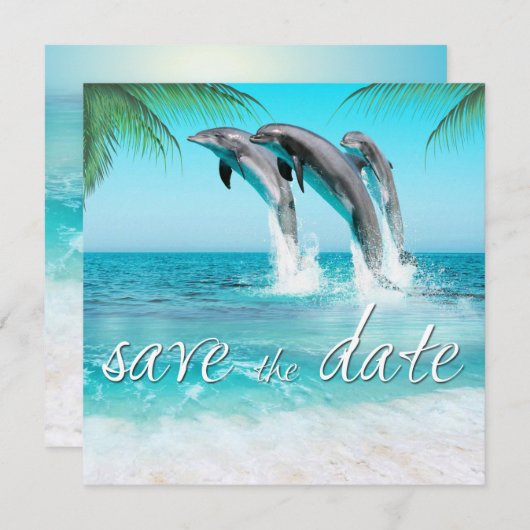 SPIELFÄLTIGE DOLPHINE TROPISCHES OZEAN Save the Da Save The Date (Vorne/Hinten)