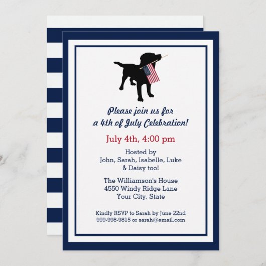 Spielfilm 4. Juli Black Lab mit US-amerikanischer Einladung (Vorne/Hinten)