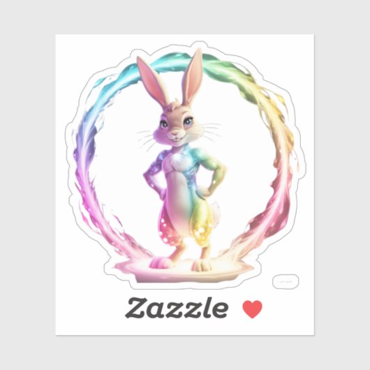 Spielful Bunny Bliss Aufkleber (Blatt)