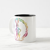 Spielful Bunny Bliss Zweifarbige Tasse (Vorderseite Links)