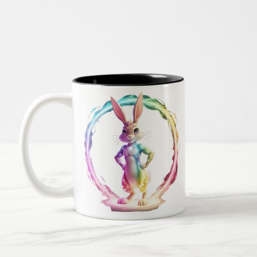 Spielful Bunny Bliss Zweifarbige Tasse (Links)