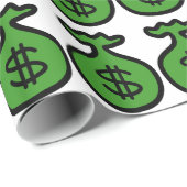 Spielgeldtaschen Muster Gambling Wrapping Papier Geschenkpapier (Rolleneckpunkt)