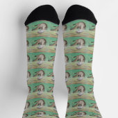 Spielgemälde eines Flussotters Socken (Oben)