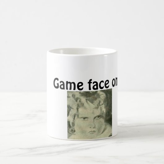 Spielgesicht auf Zitat-Kaffee-Tasse Kaffeetasse (Mittel)