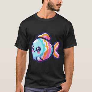 Spielhafter Fisch Cartoon T-Shirt