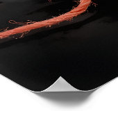 Spielhaftes Kätzchen mit Garn Wasserfarbdruck Poster (Ecke)