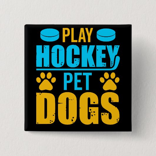 Spielhockey-Begleiter-Hunde Button (Vorderseite)