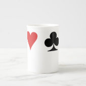 Spielkarte-Anzüge Porzellantasse (Vorderseite)