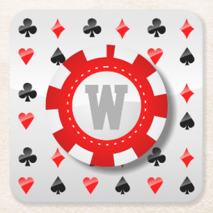 Spielkarte-Anzüge Rechteckiger Pappuntersetzer