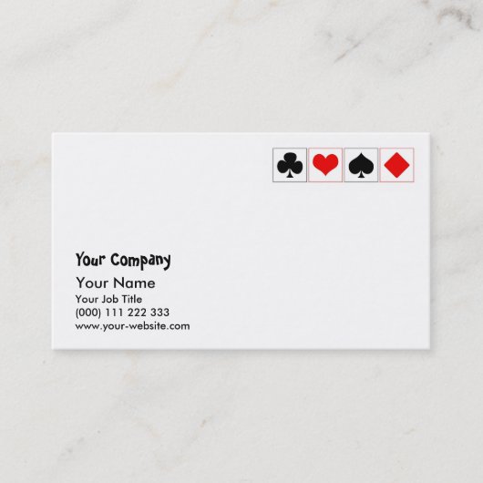 Spielkarte-Anzüge Visitenkarte (Vorderseite)