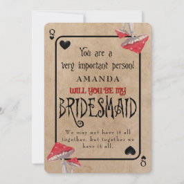 Spielkarte Crazy Pilze Bridmaid Einladung
