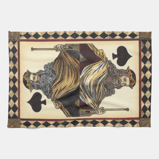 Spielkarte des Königs der Spades durch das Vision  Geschirrtuch (Horizontal)