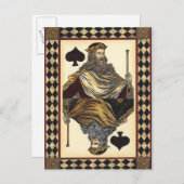 Spielkarte des Königs der Spades durch das Vision Postkarte (Vorne/Hinten)