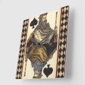 Spielkarte des Königs der Spades durch das Vision  Quadratische Wanduhr (Winkel)