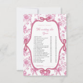 Spielkarte für das Hochzeitschuhbuch Brautparty Einladung (Vorderseite)