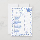 Spielkarte für Hochzeitschuhe mit Brautparty an de Einladung (Vorderseite)