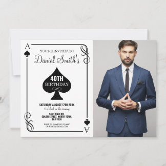 Spielkarte Geburtstag Ace Vegas Casino Foto Einladung