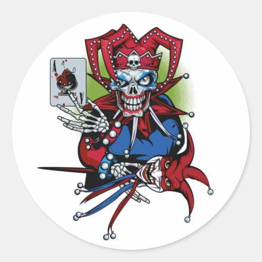 Spielkarte, Joker Runder Aufkleber (Vorderseite)