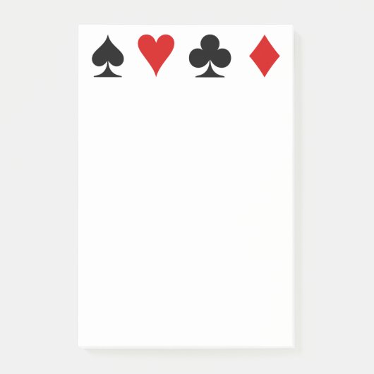Spielkarte-Kerbe-Auflage Post-it Klebezettel (Vorderseite)