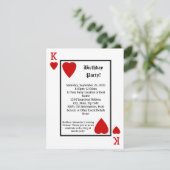 Spielkarte King Hearts Geburtstagsfeier Einladung (Stehend Vorderseite)