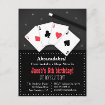 Spielkarte-Magie-Party Einladungen
