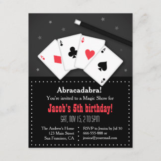Spielkarte-Magie-Party Einladungen