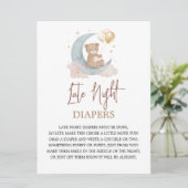 Spielkarte über dem Mond Spate Night Diapers Einladung (Stehend Vorderseite)