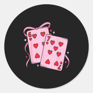 Spielkarte Valentinstag 67 Preppy Six Seven 6 Runder Aufkleber