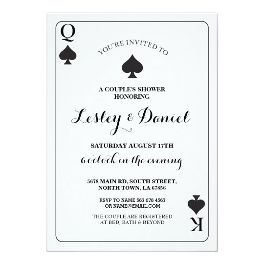 Spielkarte Verbindet Verlobung Die As Vegas Einladung Zazzle De