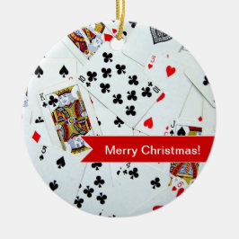 Spielkarte-Weihnachtsverzierung Keramikornament