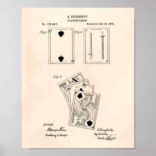 Spielkarten 1976 Patent Kunst Alter Peper Poster (Vorne)